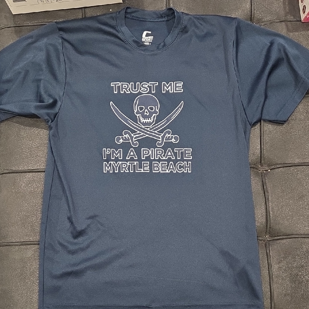 Navy Pirate Skull Kids Tee